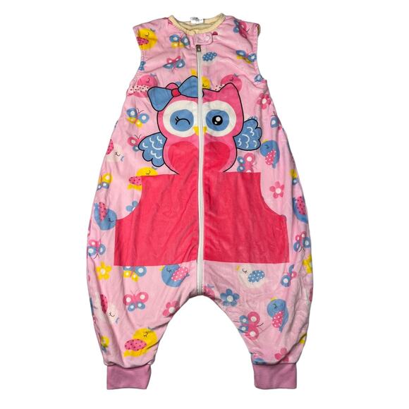 Michley Plush Sleep Sack Sleeper Jumpsuit Owl Butterflies Baby Infant Medium - Picture 1 of 8